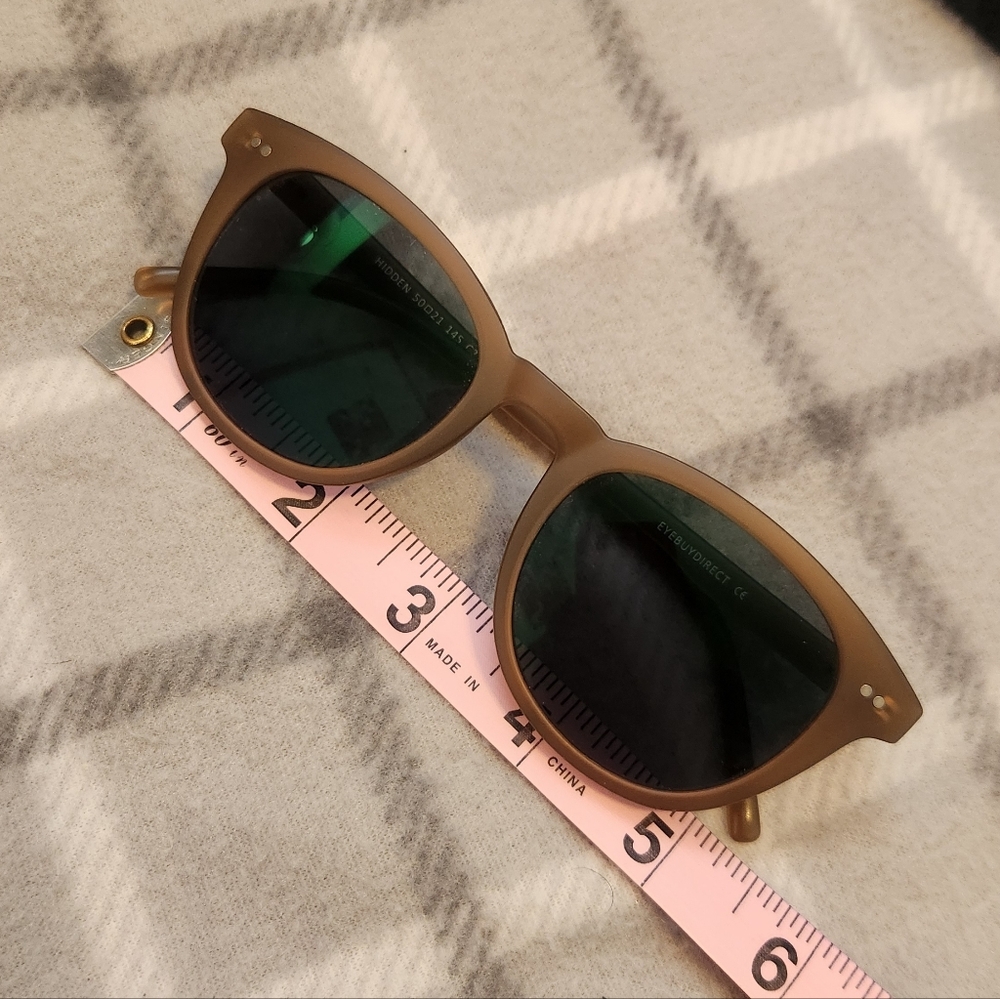 Stylish Brown Sunglasses with Green Lenses